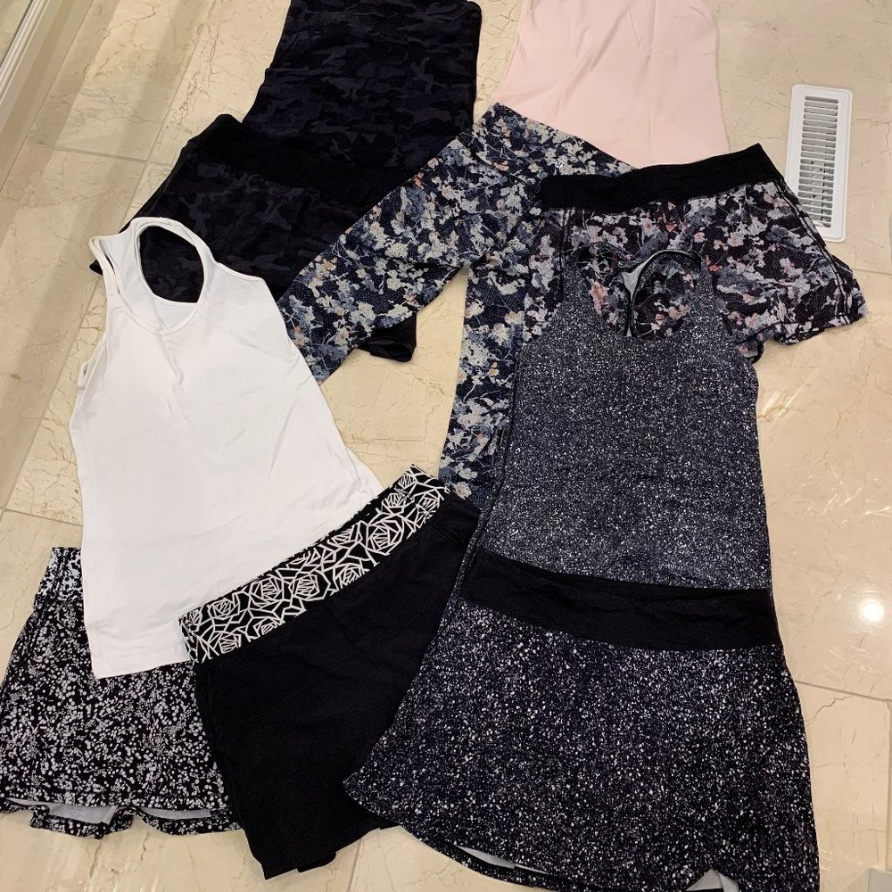 Lululemon tennis outfit lot - skirts and tops
